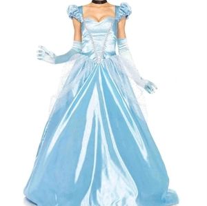 Leg Avenue Classic Cinderella Costume S Princess Ball Gown blue maxi hal…